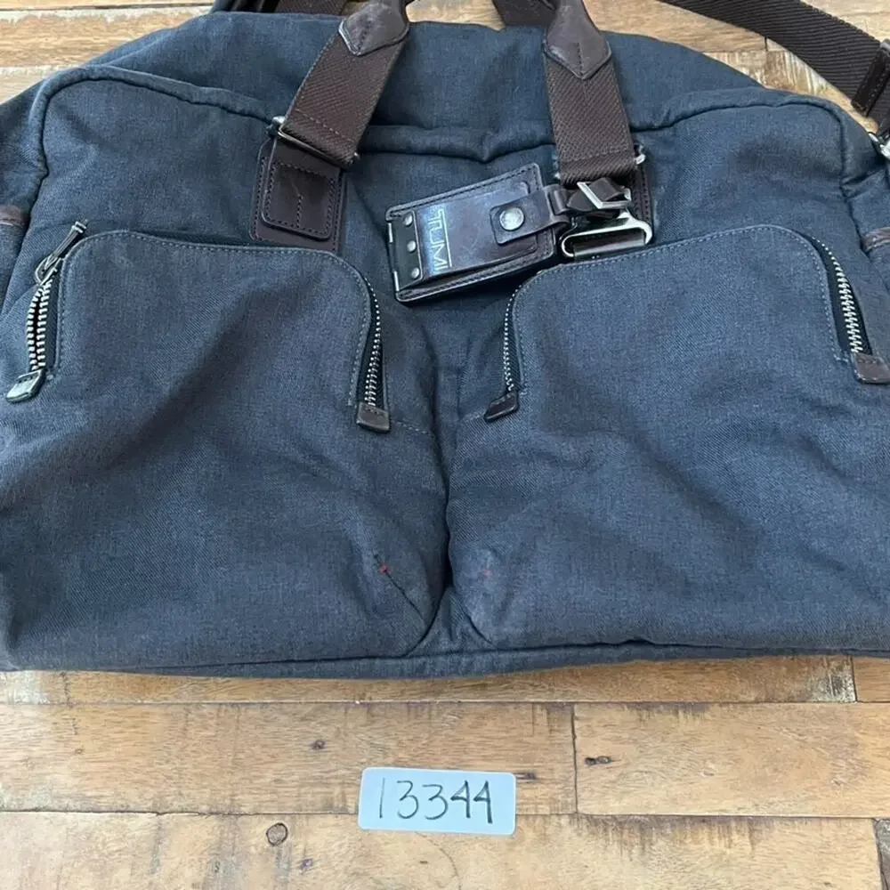 TUMI 2234OATH Alpha Bravo Everett Briefcase Weekend Bag Canvas Leather Navy